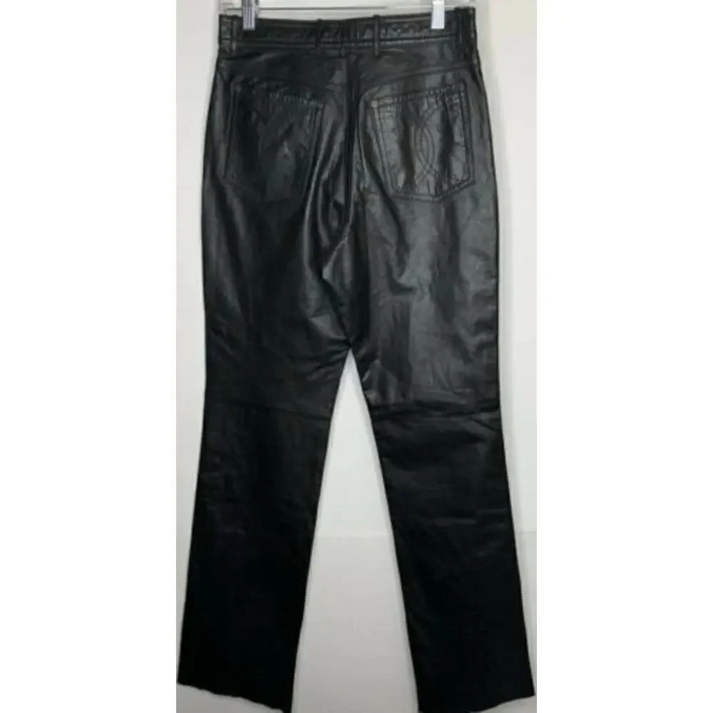 New Vtg Tibor Womens Leather Pants Size 29 Black